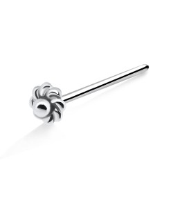 Flower Shaped Silver Straight Nose Stud NSKA-612